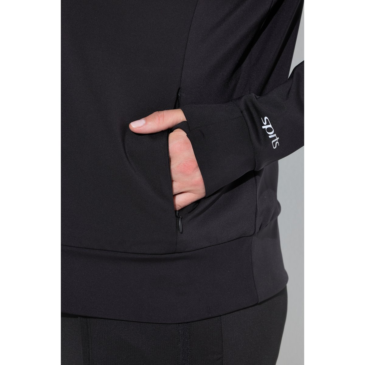 Veste de sport en molleton noir, ULLA POPKEN