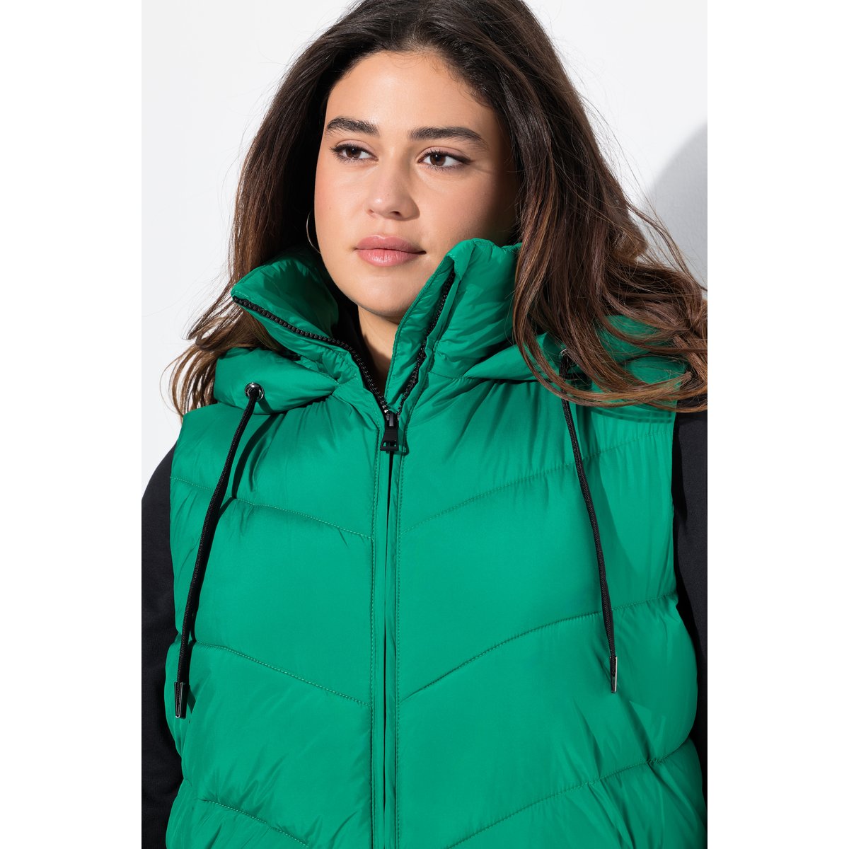 Long gilet matelassé HYPRAR vert émeraude, ULLA POPKEN
