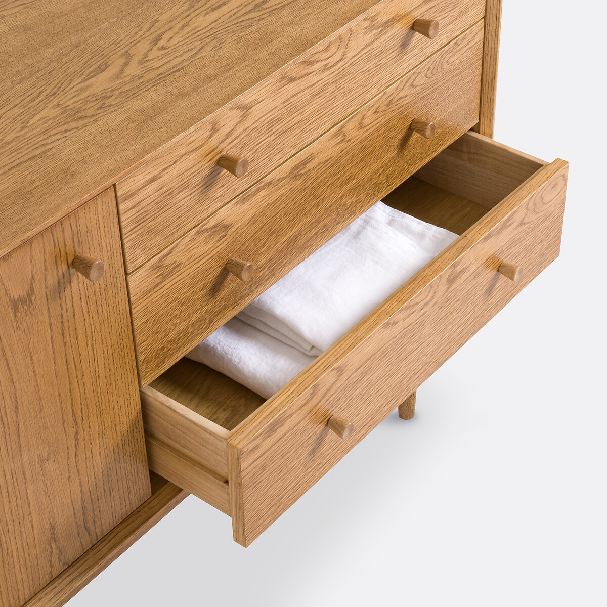 Buffet vintage, 1 porte, 3 tiroirs, Quilda chêne, LA REDOUTE INTERIEURS