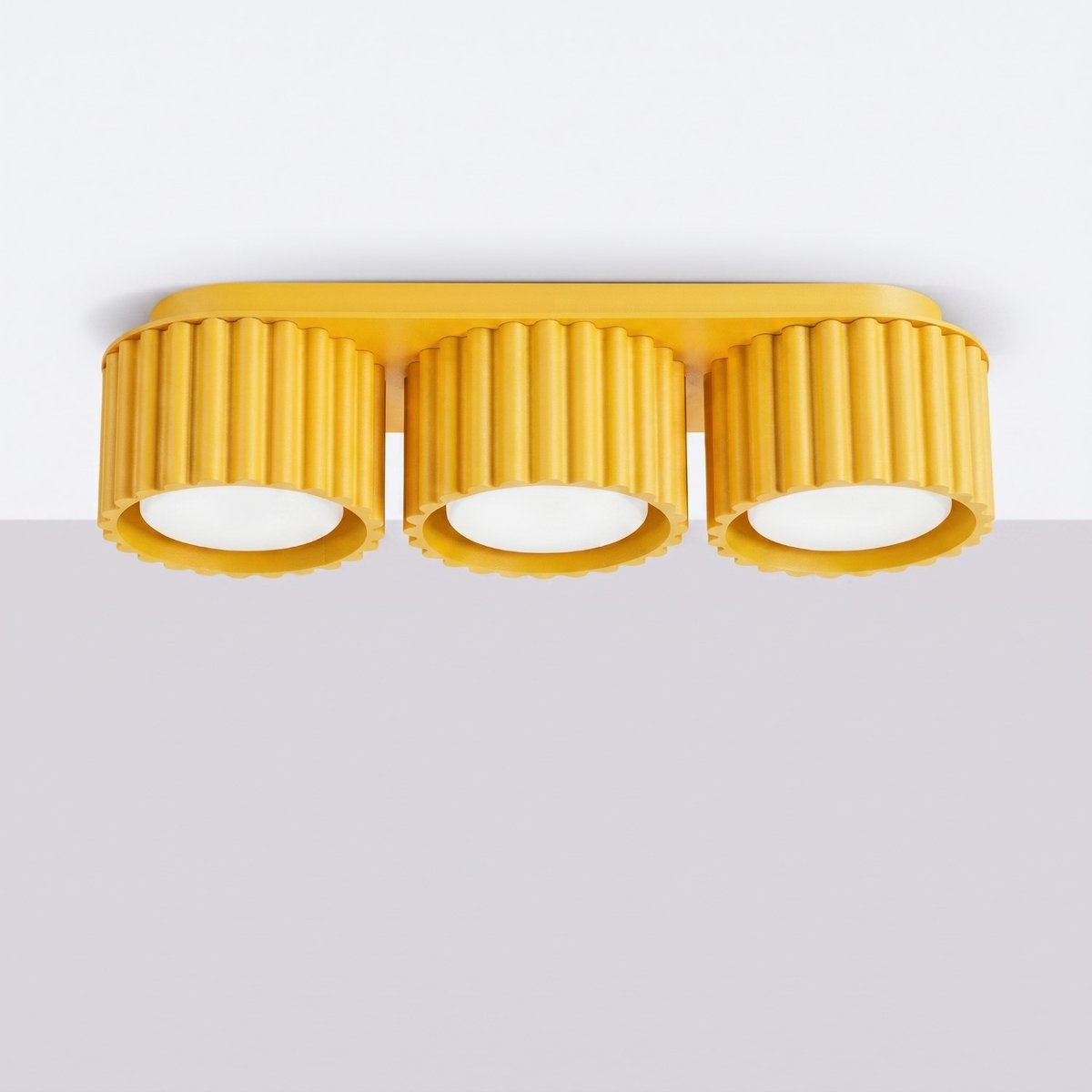 Plafonnier Aluminium Jaune Gx53 3 AURA jaune, EDEN