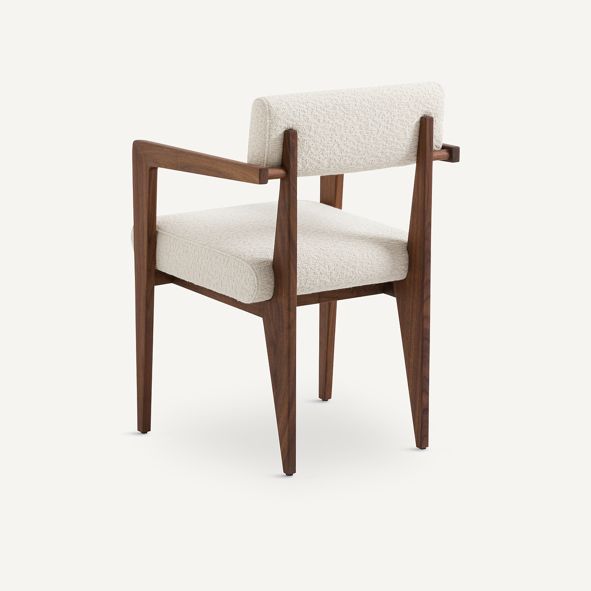 Fauteuil de table noyer et bouclette, Izag ecru, AM.PM