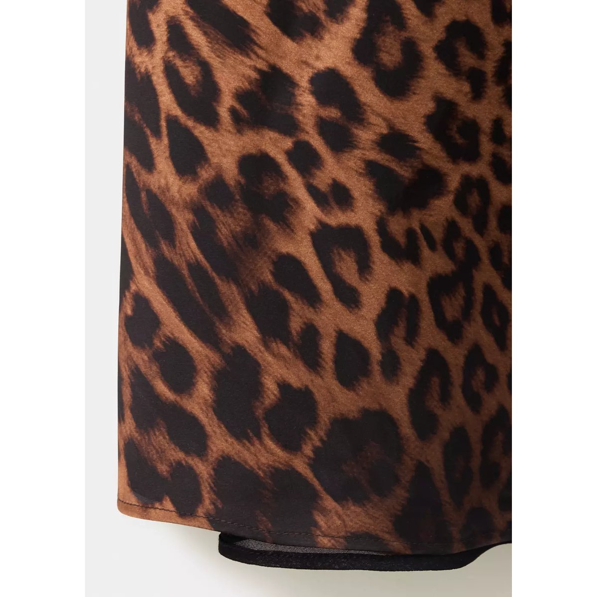 Robe léopard à col cheminée marron, MANGO