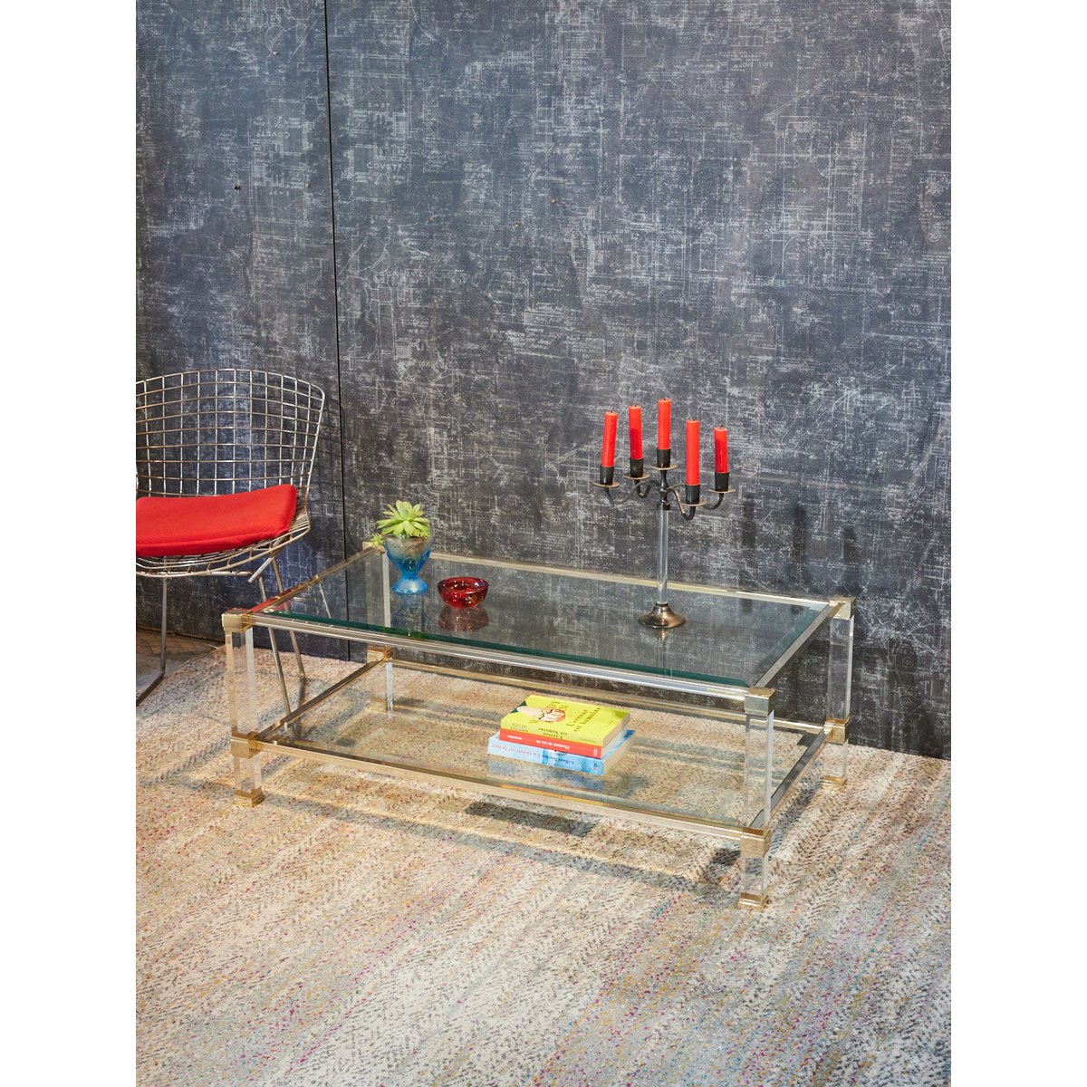 Table basse en verre Donna N°1009 - Bon état transparent, DEBONGOUT