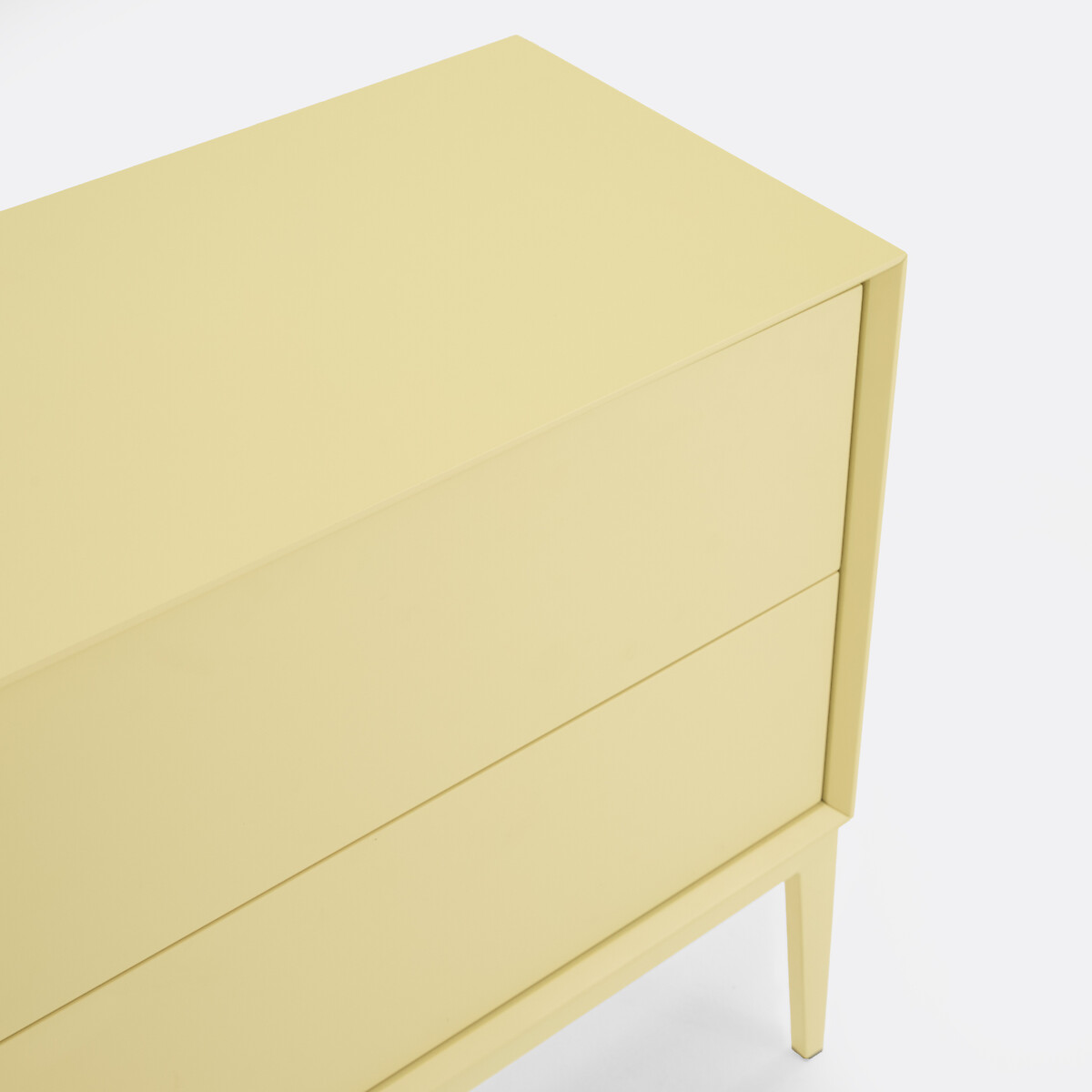 Pickito Lacquered Low Sideboard with 2 Doors and 2 Drawers Length 160cm soft yellow, LA REDOUTE INTERIEURS