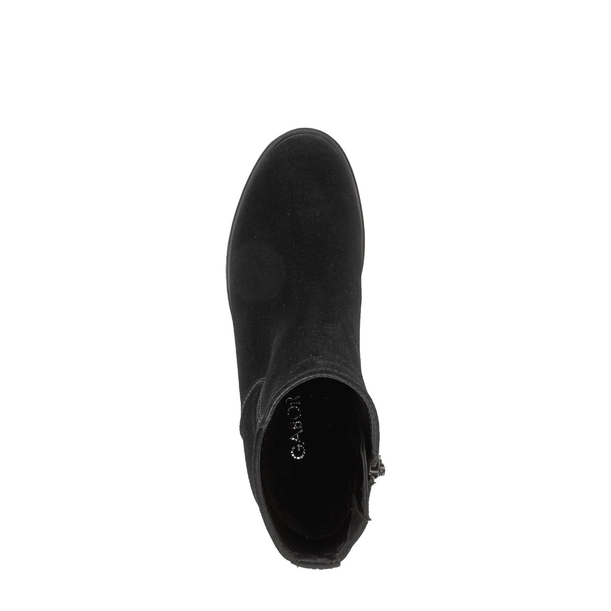 Bottines en cuir à talon décroché noir velours, GABOR