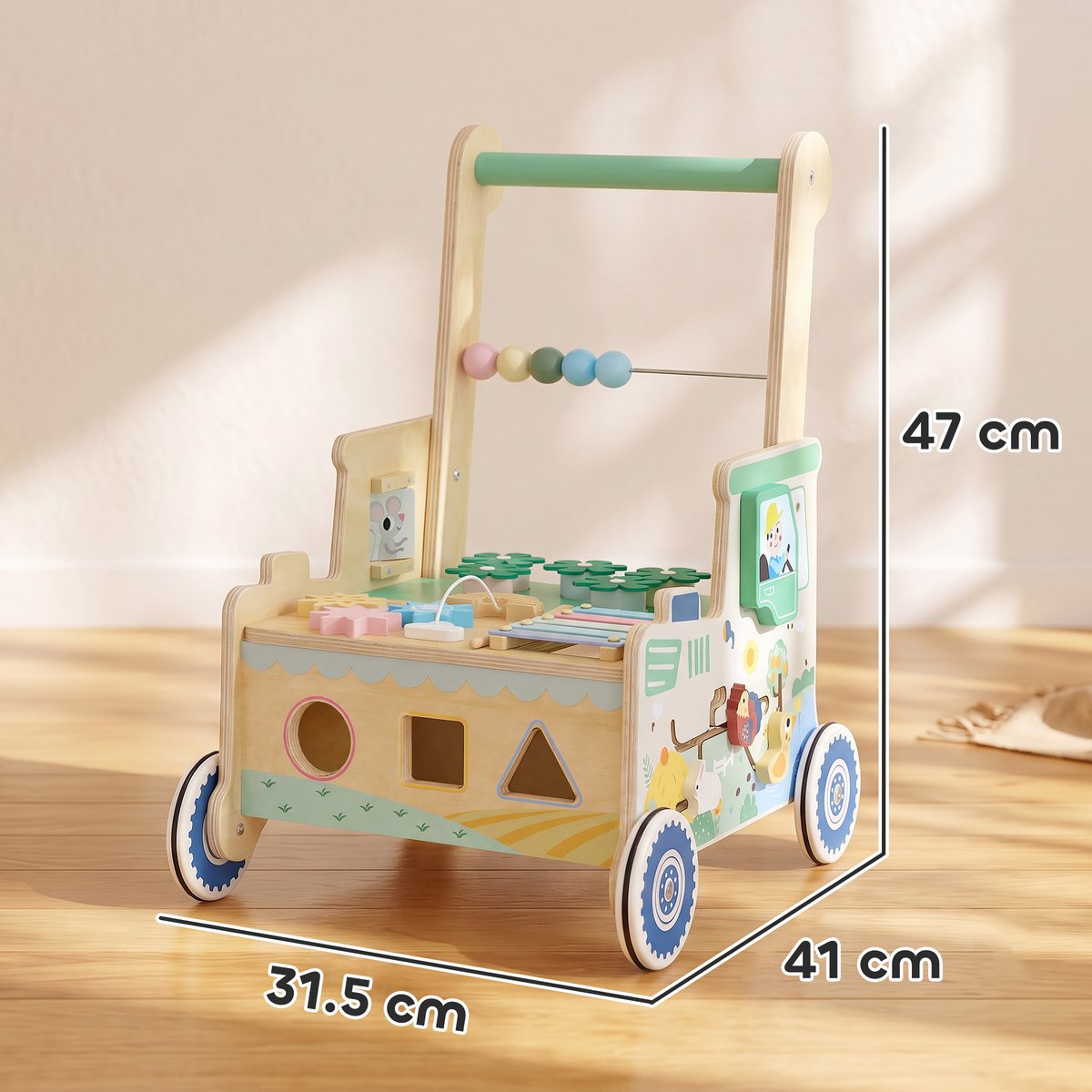 Trotteur pour bébé Panneau multicouche Vert vert, naturel, AIYAPLAY