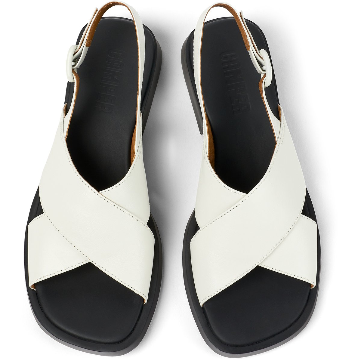 Sandales en cuir ultrasouple Dana blanc naturel, CAMPER