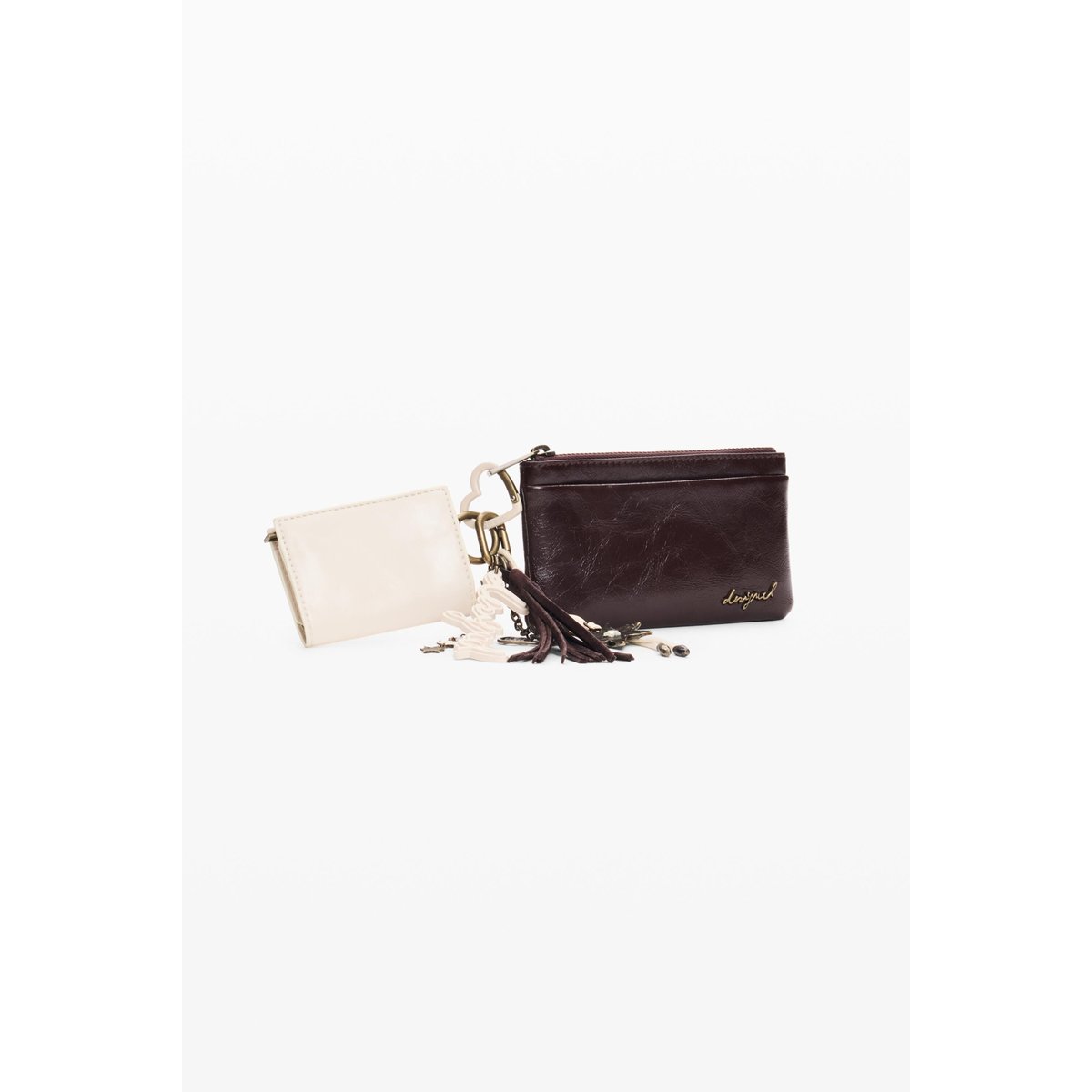 Petit porte-monnaie charms marron, DESIGUAL
