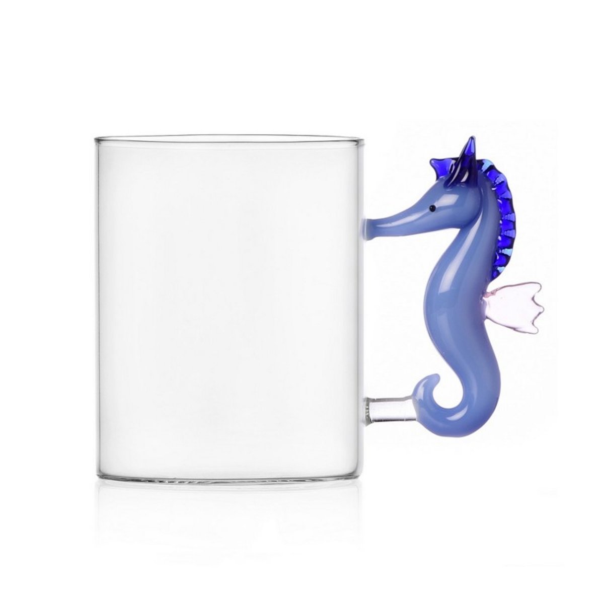 Mug verre design hippocampe MARINE GARDEN bleu, rose, ICHENDORF