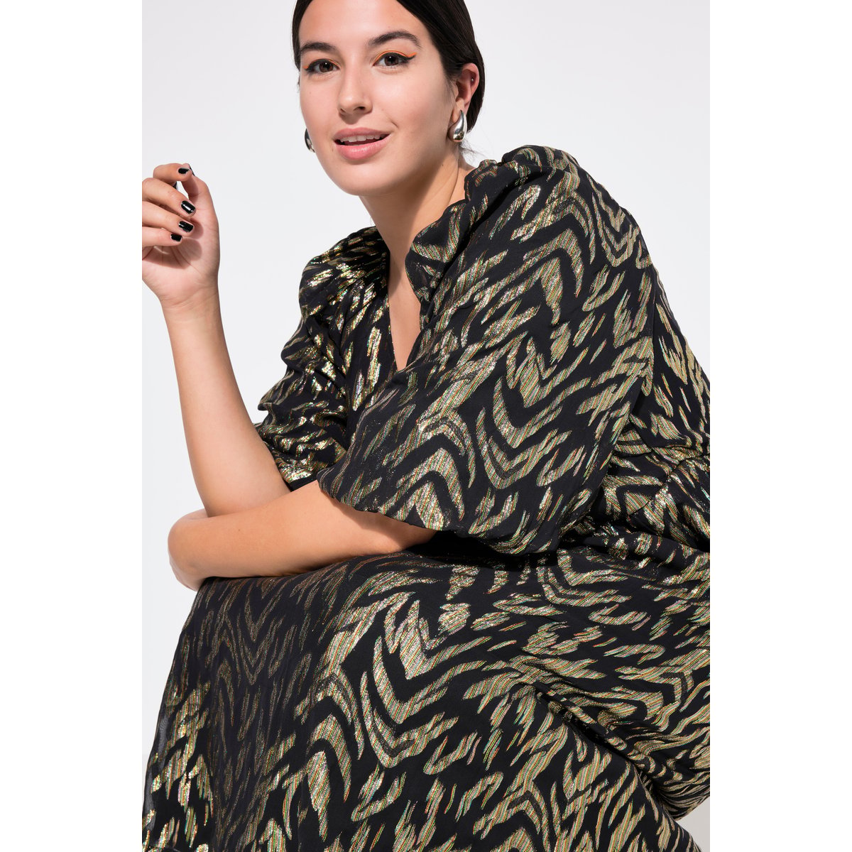 Robe maxi coupe trapèze noir, STUDIO UNTOLD