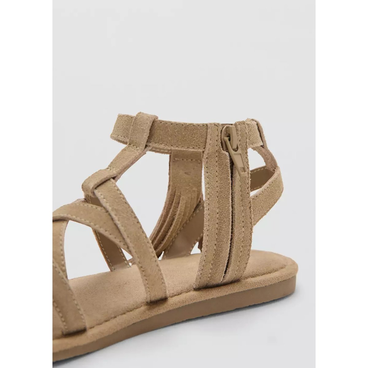 Sandales cuir franges marron, MANGO KIDS