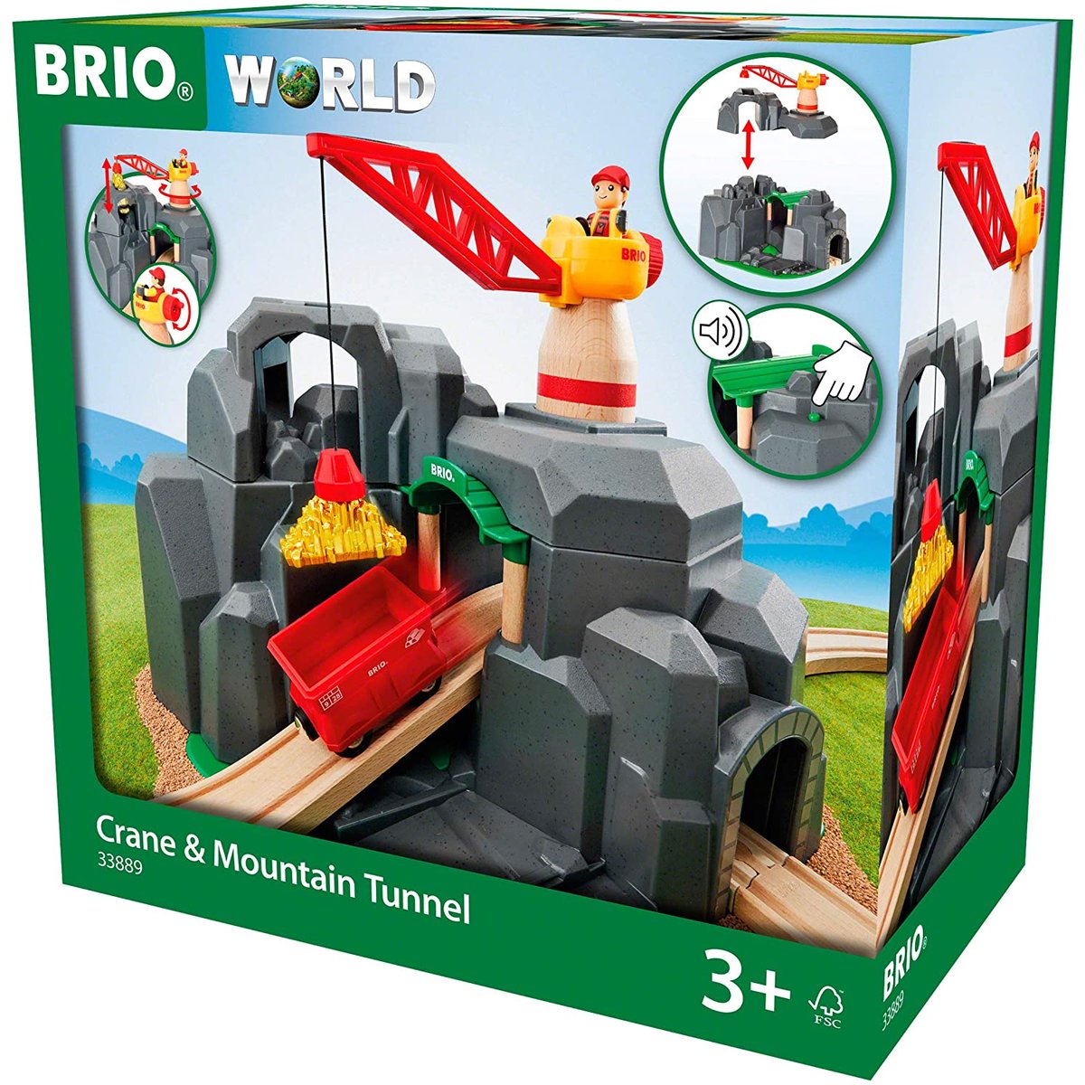 Plateforme grue et tunnels multifonctions gris, BRIO