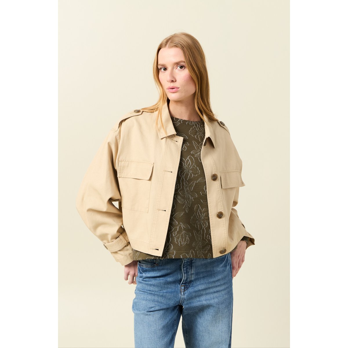 Blouson oversize beige, BONOBO