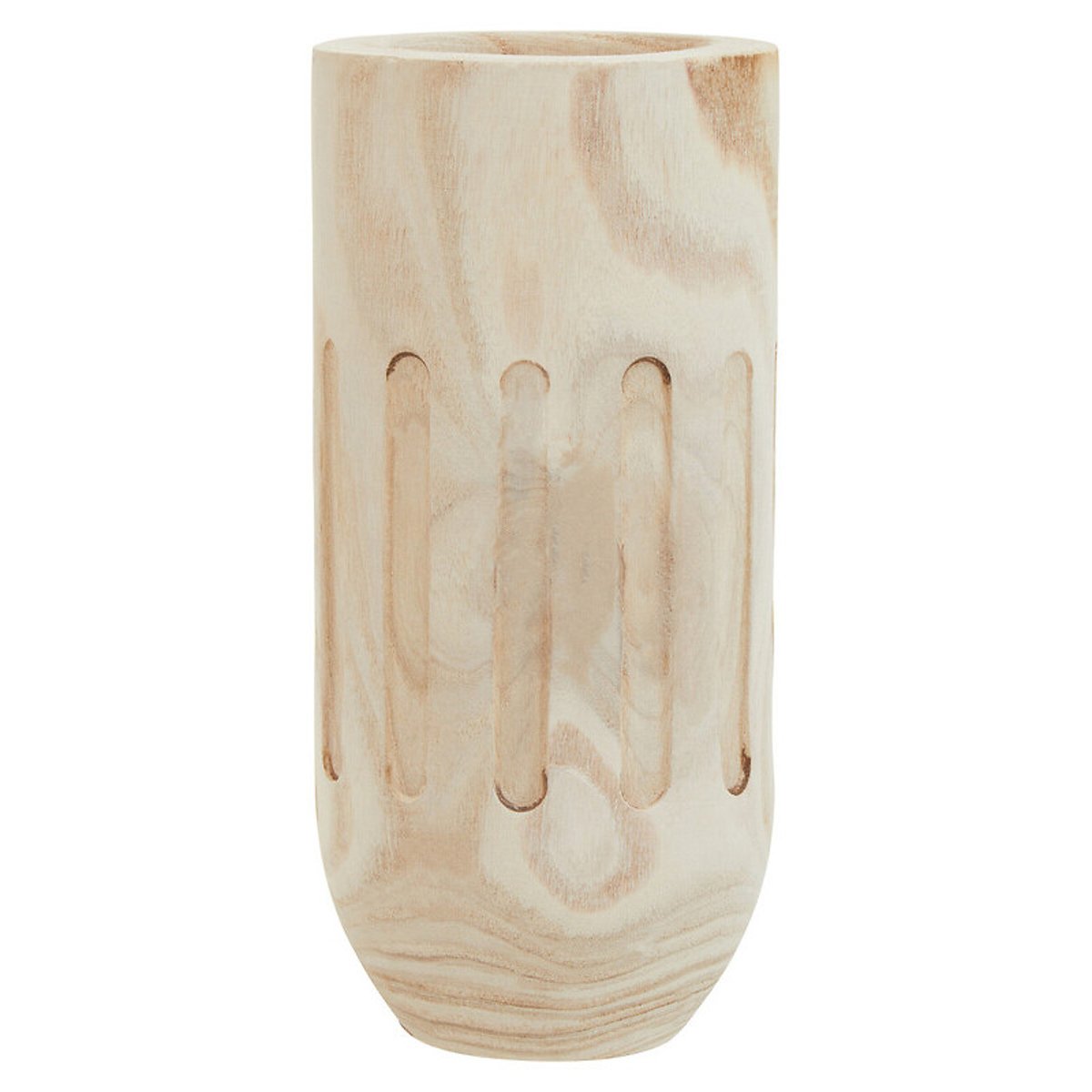 Tall Natural Engraved Wooden Vase natural, FIFTY FIVE SOUTH