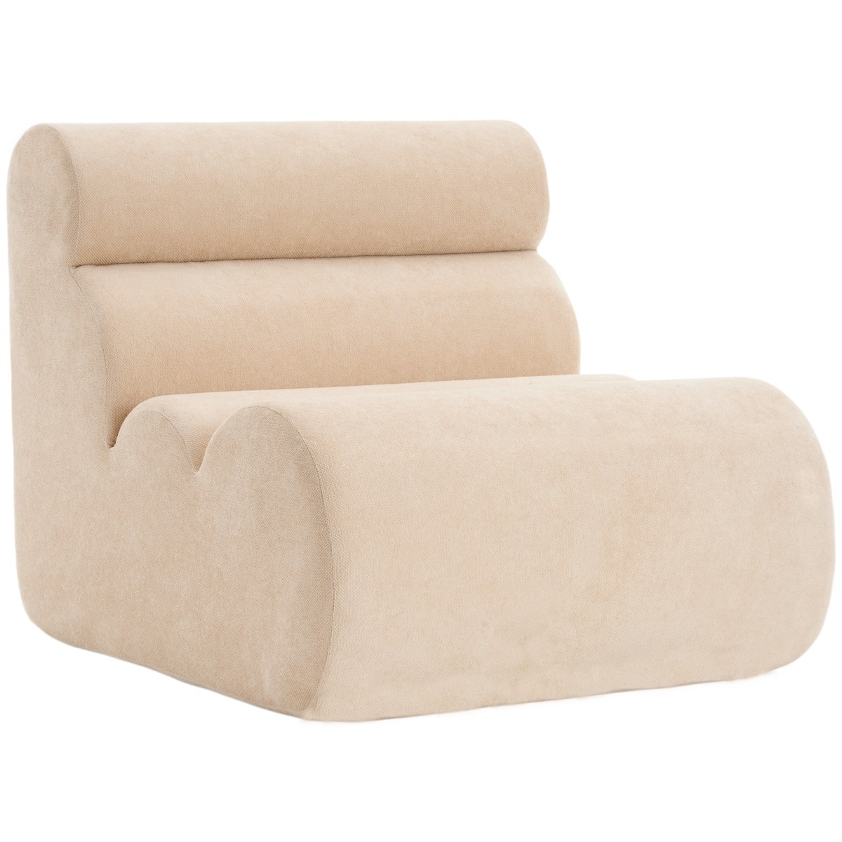 Chauffeuse compressée en tissu chenille - BILLIE beige, HOMIFAB