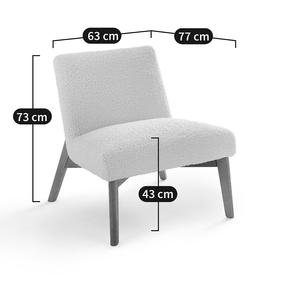 Fauteuil bouclette Jymari ecru, LA REDOUTE INTERIEURS