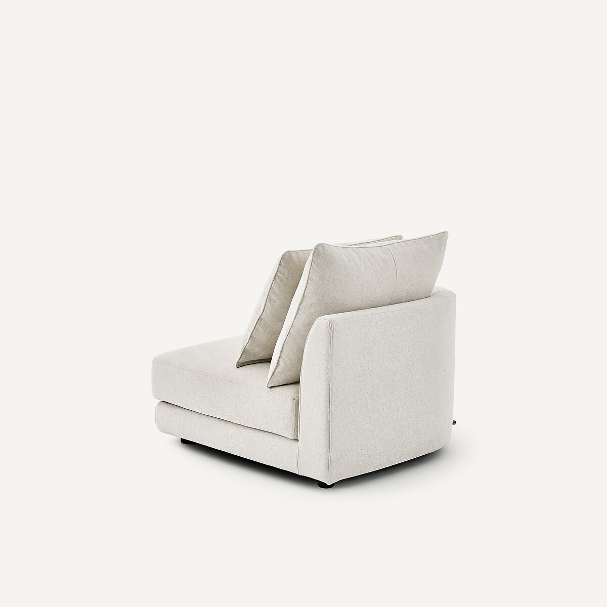 Demi-canapé gauche, arrondi, modulable en toile chinée, TIBERIO ivoire, AM.PM
