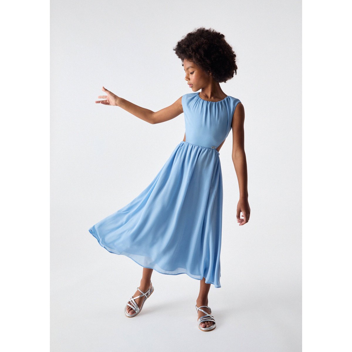 Robe longue avec découpe bleu clair, LIU JO