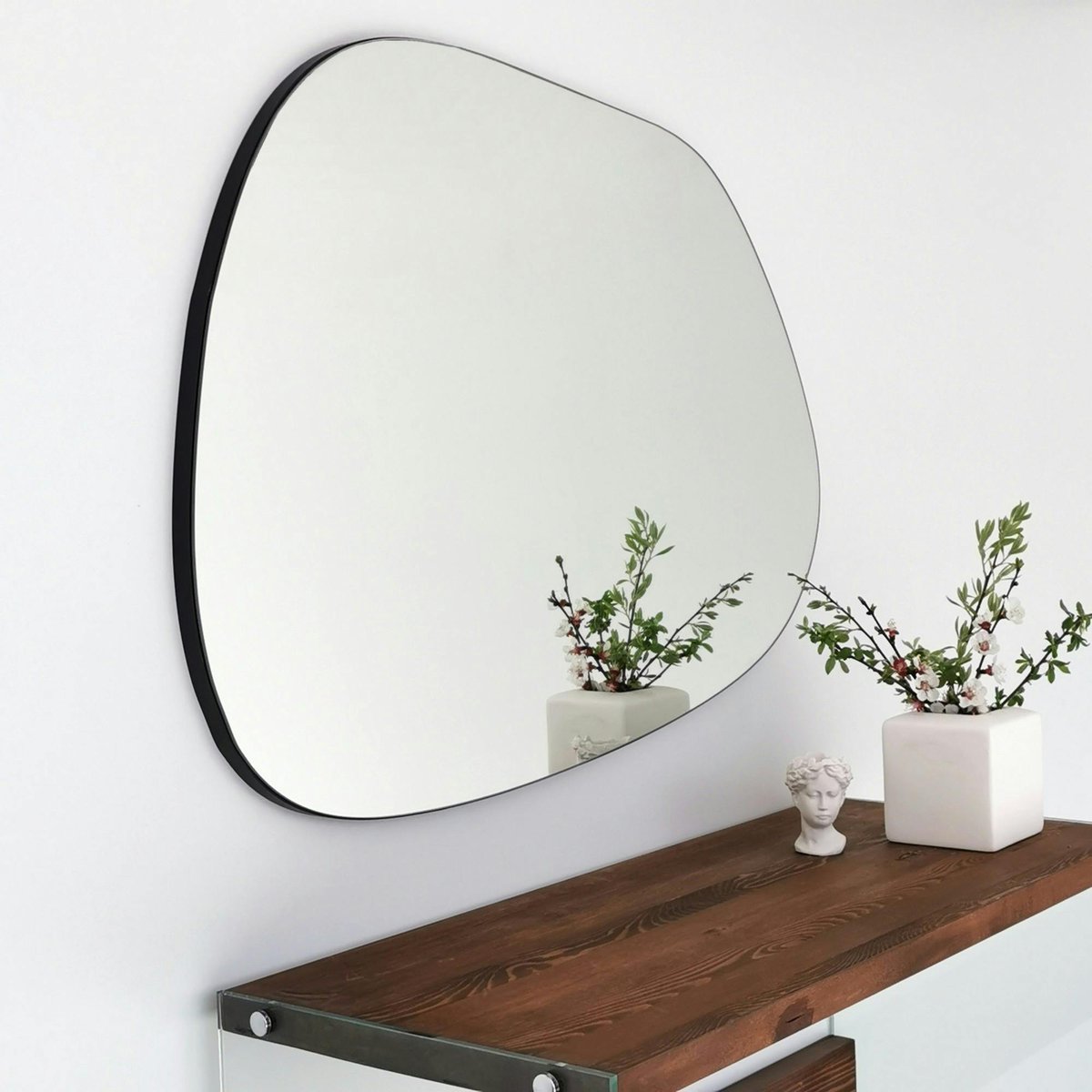 Miroir design organique 75 cm, forme libre CODY noir, PIER IMPORT