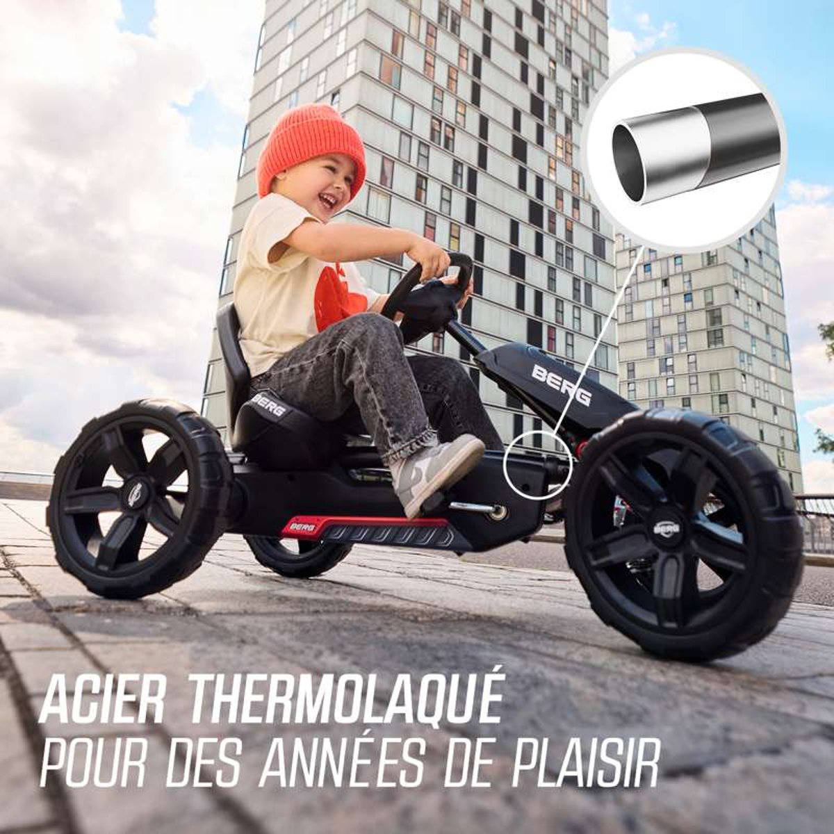 Kart à Pédales pour Enfants, 2+ Ans, Reppy Rebel Noir black, BERG TOYS