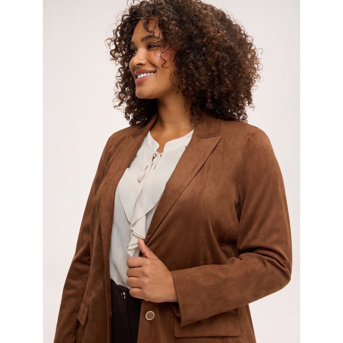 Blazer toucher doux marron, FIORELLA RUBINO