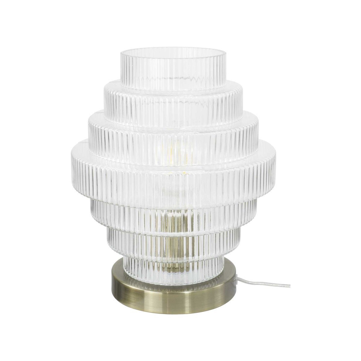 Lampe à poser en verre et métal, CHALLE transparent et antique, C-CREATION