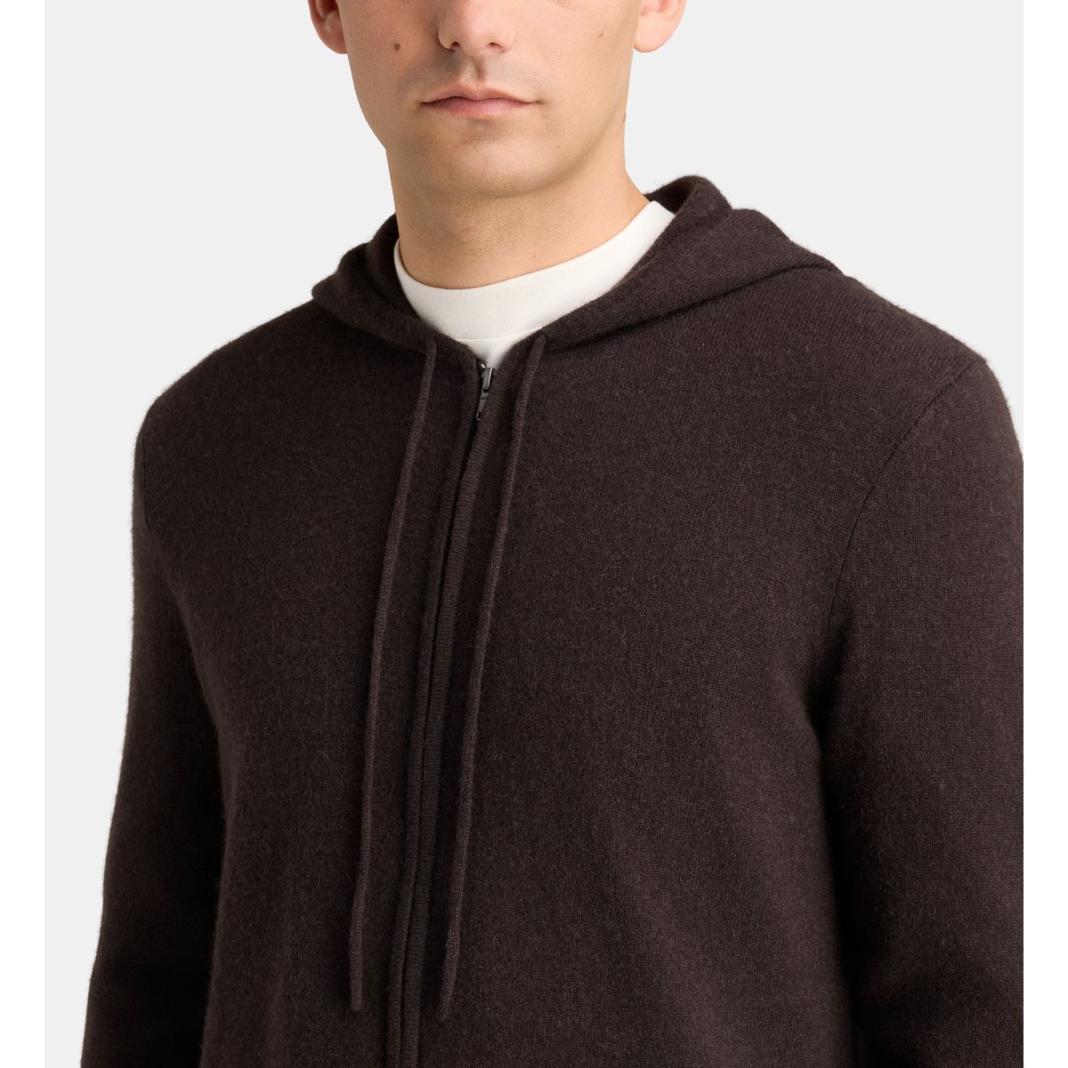 Gilet nachcap zippé capuche cachemire marron foncé, GALERIES LAFAYETTE