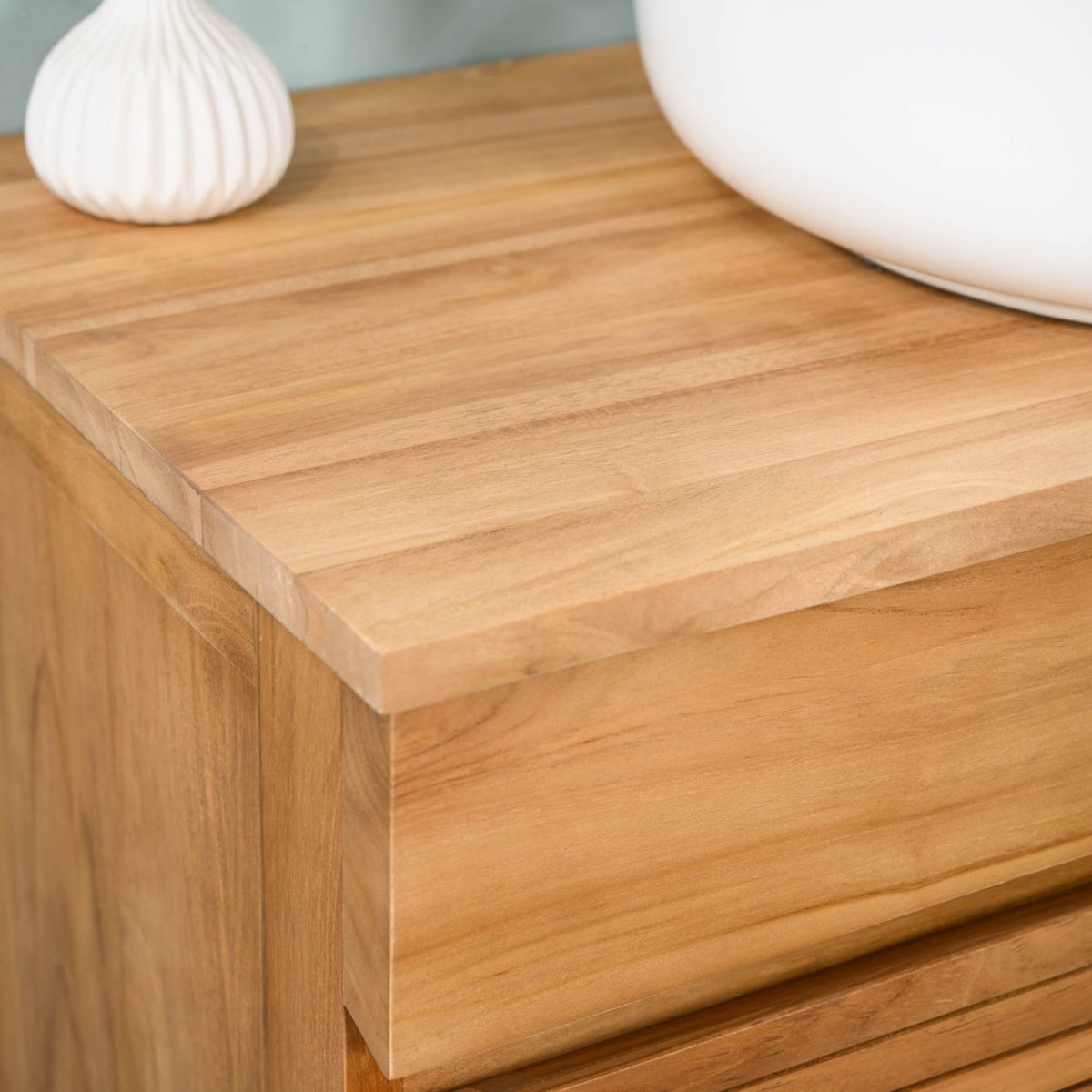 Meuble sous vasque en teck Aktual 90cm naturel, WANDA COLLECTION