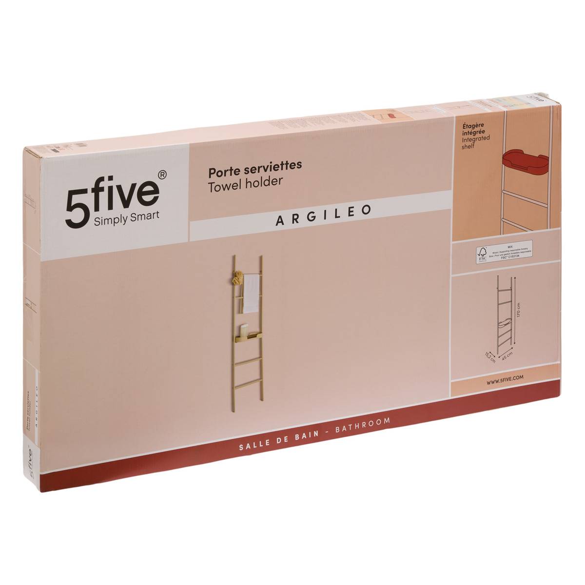 Porte-serviettes sur pied ARGILEO blanc, 5FIVE SIMPLY SMART