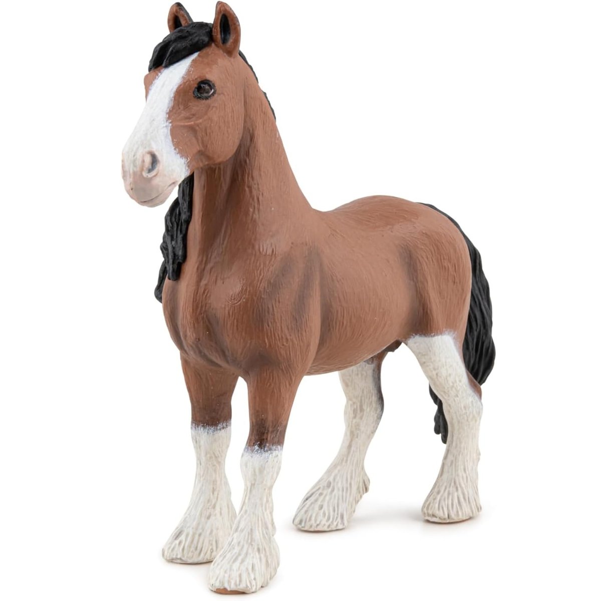 Figurine Cheval Clydesdale marron, PAPO