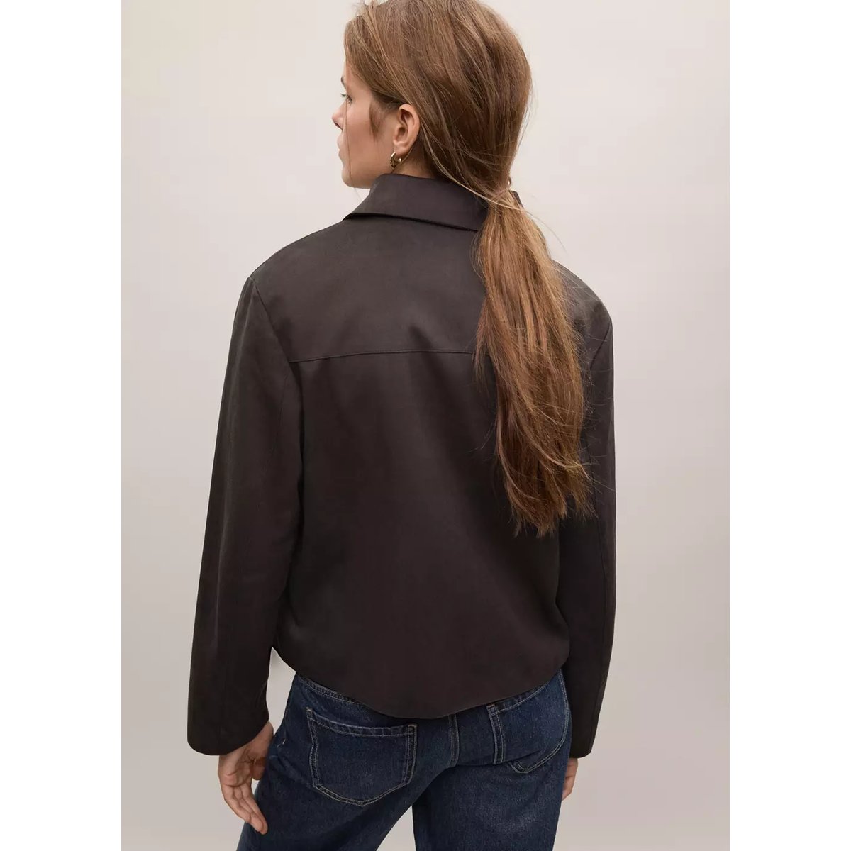 Veste col chemise à boutons chocolat, MANGO TEEN
