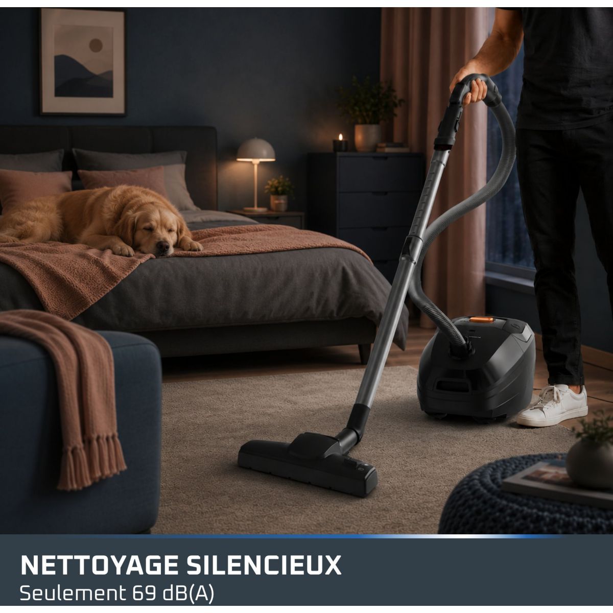 Aspirateur avec sac Silence Force 7 RO4934E0 - éco-conçu - 900W - 69 dB - filtre HEPA - fabriqué en France couleur unique, ROWENTA