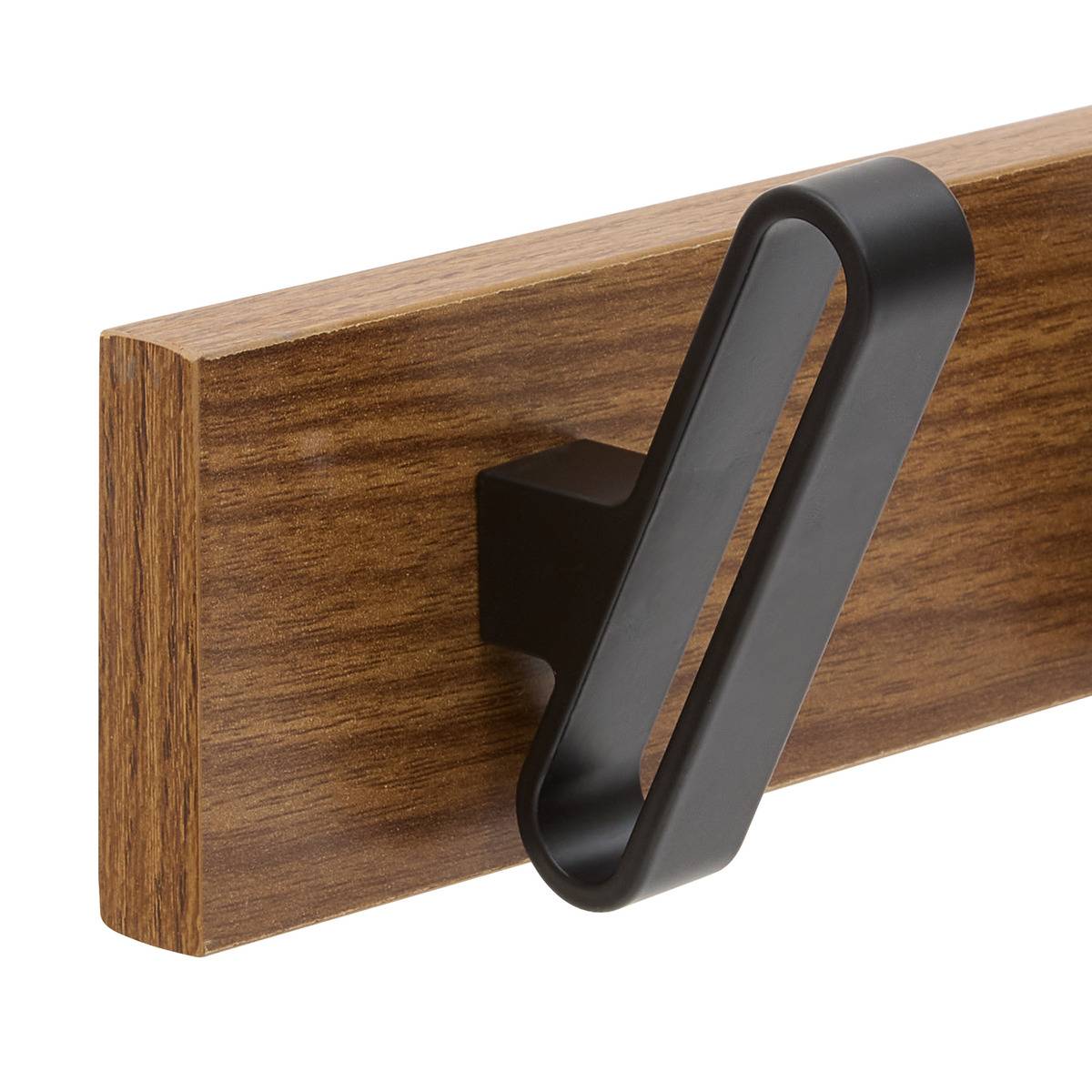 Patère rectangulaire NOCCA marron, 5FIVE SIMPLY SMART
