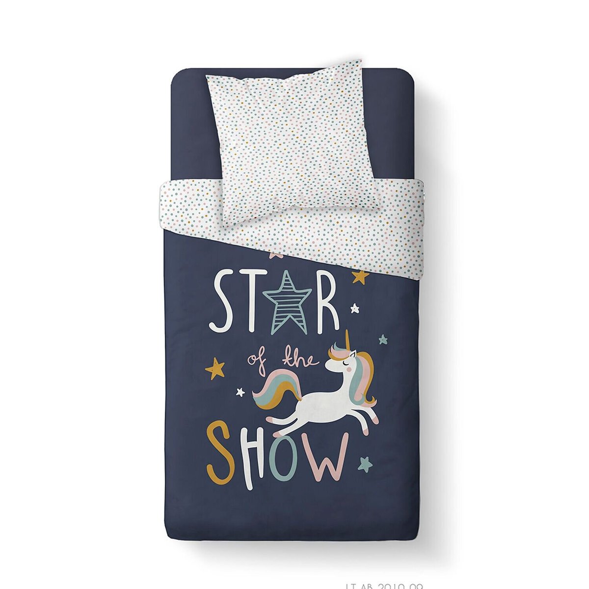 Parure de lit enfant + taie en coton, Kids Kool bleu foncé, C DESIGN HOME TEXTILE