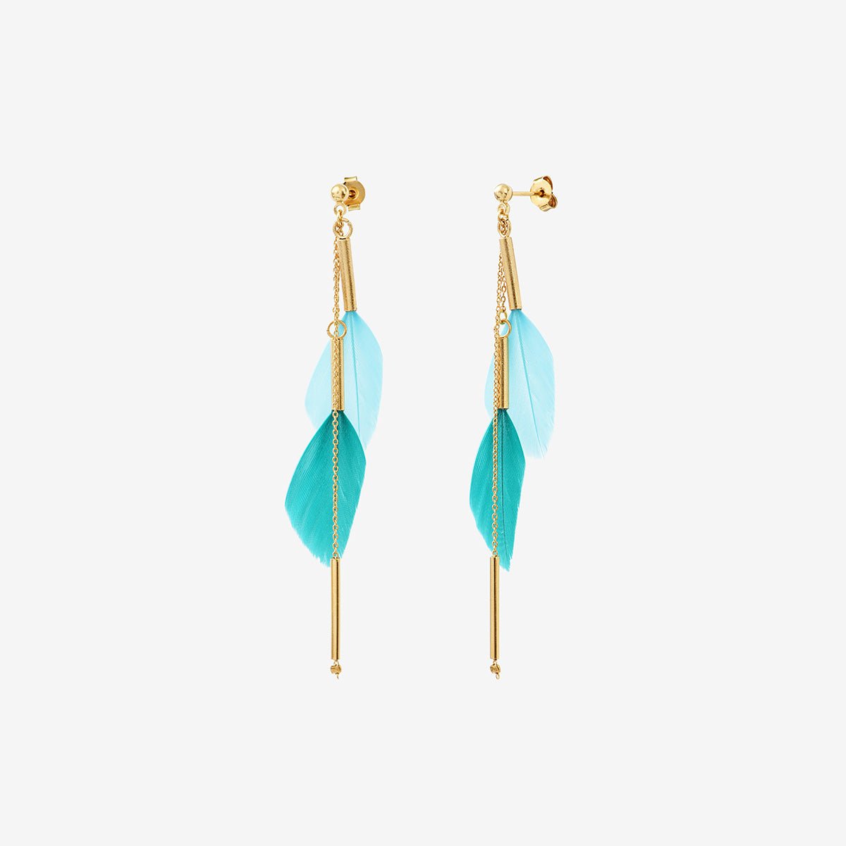 Boucles d'oreilles dorées multi - rio bleu, CAROLINE NAJMAN