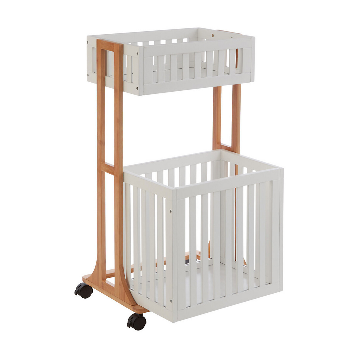 Scandi 2-Tier Bathroom Storage Trolley white, SO'HOME