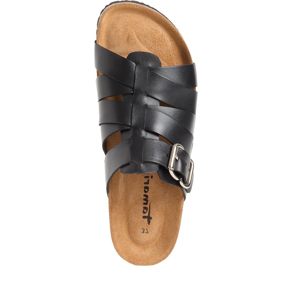 Mule en cuir noir cuir, TAMARIS