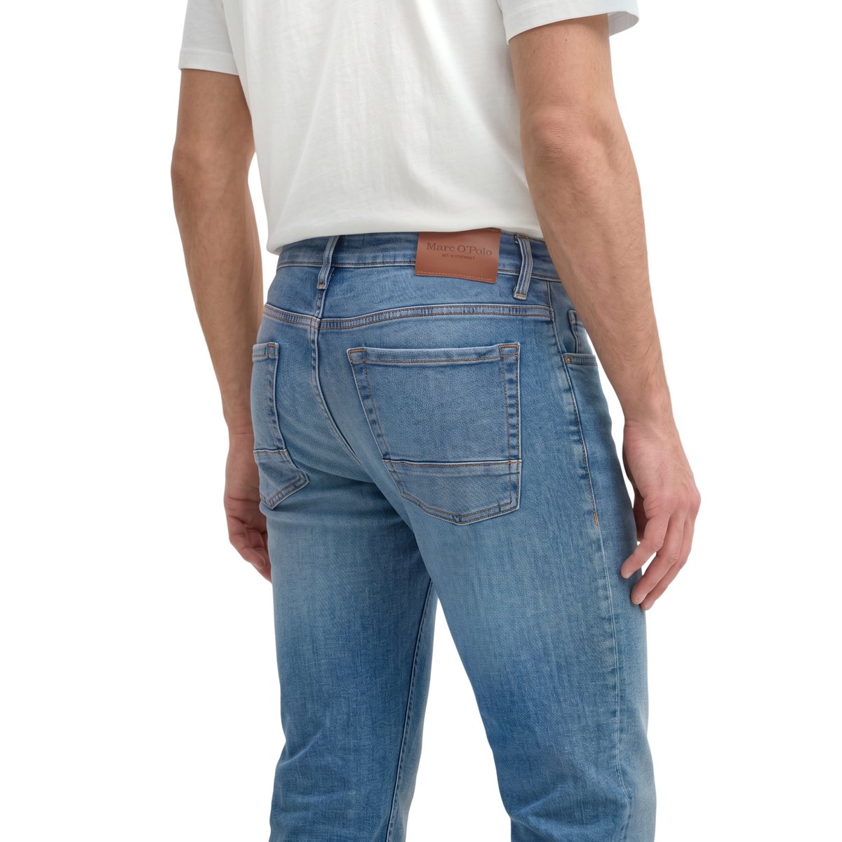 Jeans modèle Sjöbo shaped texture denim Cross Hatch décontractée bleu, MARC O'POLO