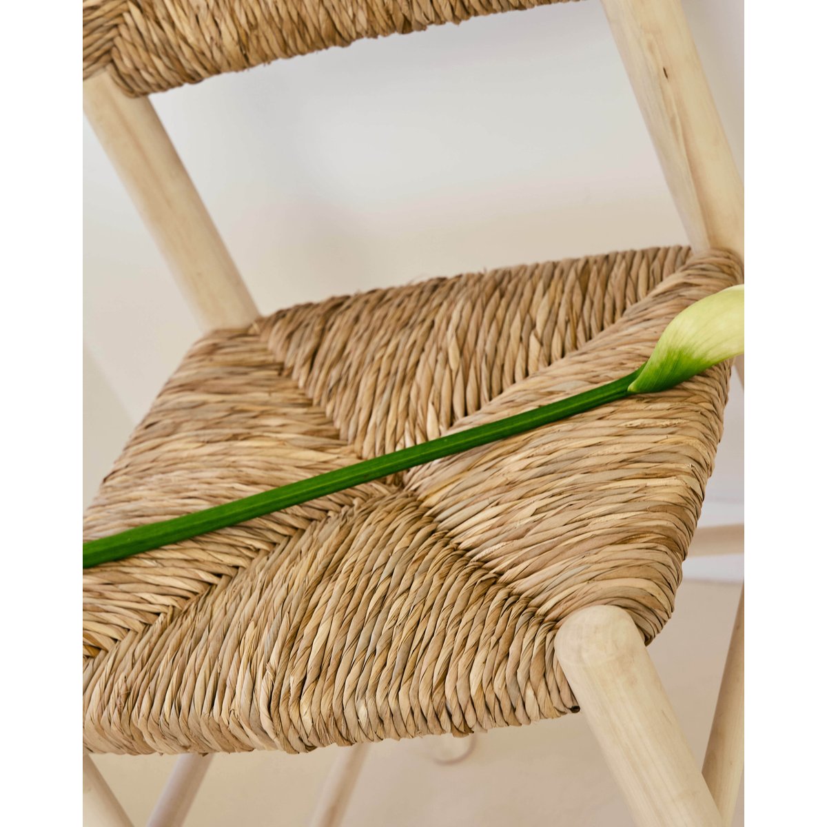 Chaise en bois de peuplier et en osier - LAKOTA marron, HANNUN