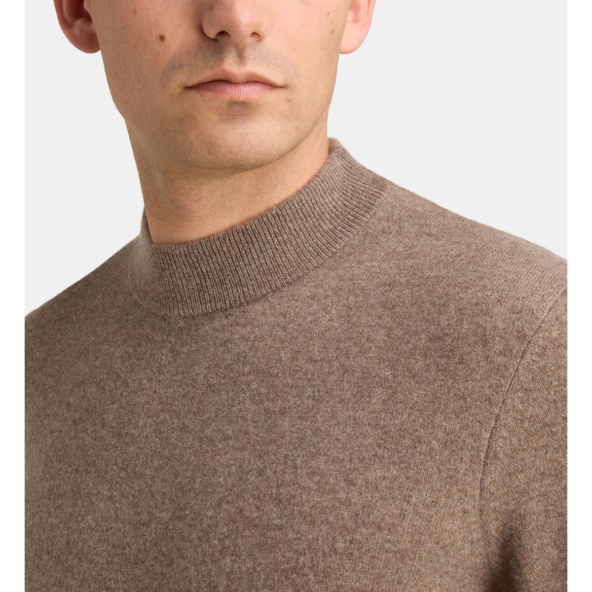 Pull droit rachmok cachemire marron moyen, GALERIES LAFAYETTE