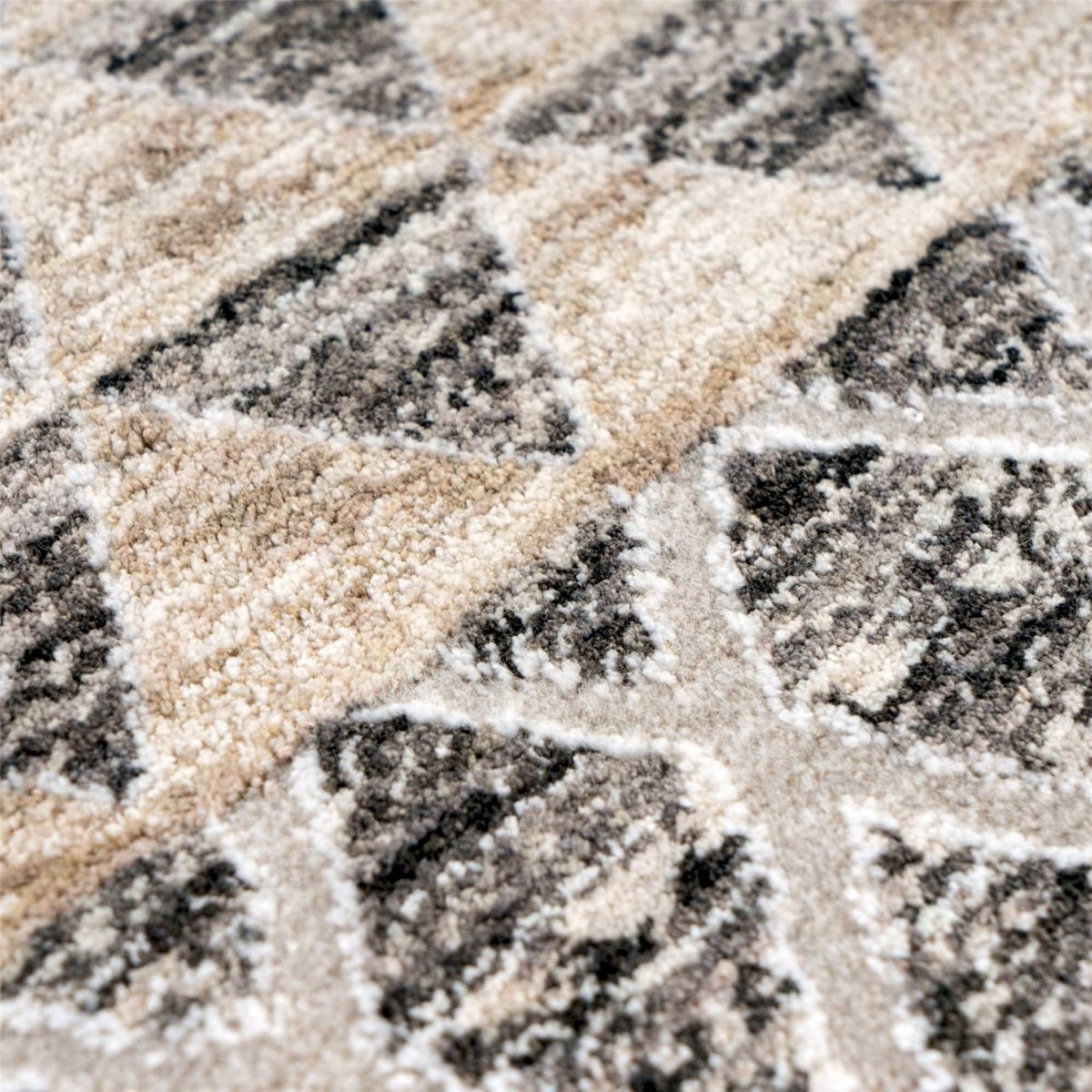 Tapis rectangulaire effet 3d, Amora gris clair chiné sable et anthracite, ARTE ESPINA