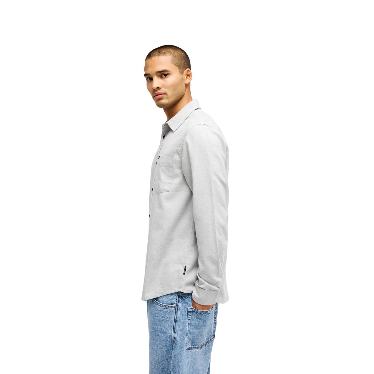 Chemise manches longues MOTHERFLY HEATHER gris light grey heather, QUIKSILVER