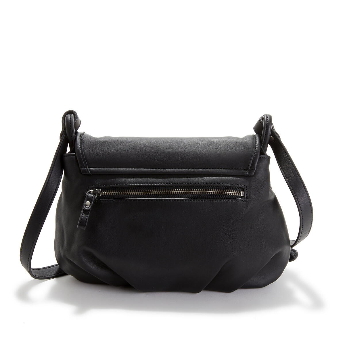 Sac besace à rabat en cuir JEN noir, NAT & NIN