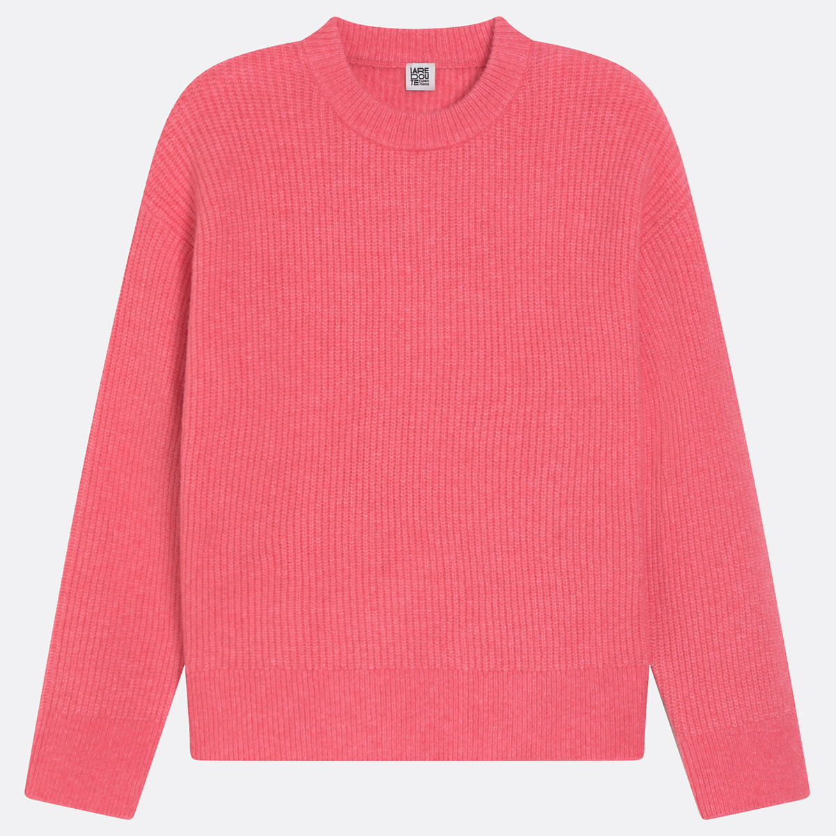 Fluffy Knit Oversized Crew Neck Jumper pink, LA REDOUTE COLLECTIONS