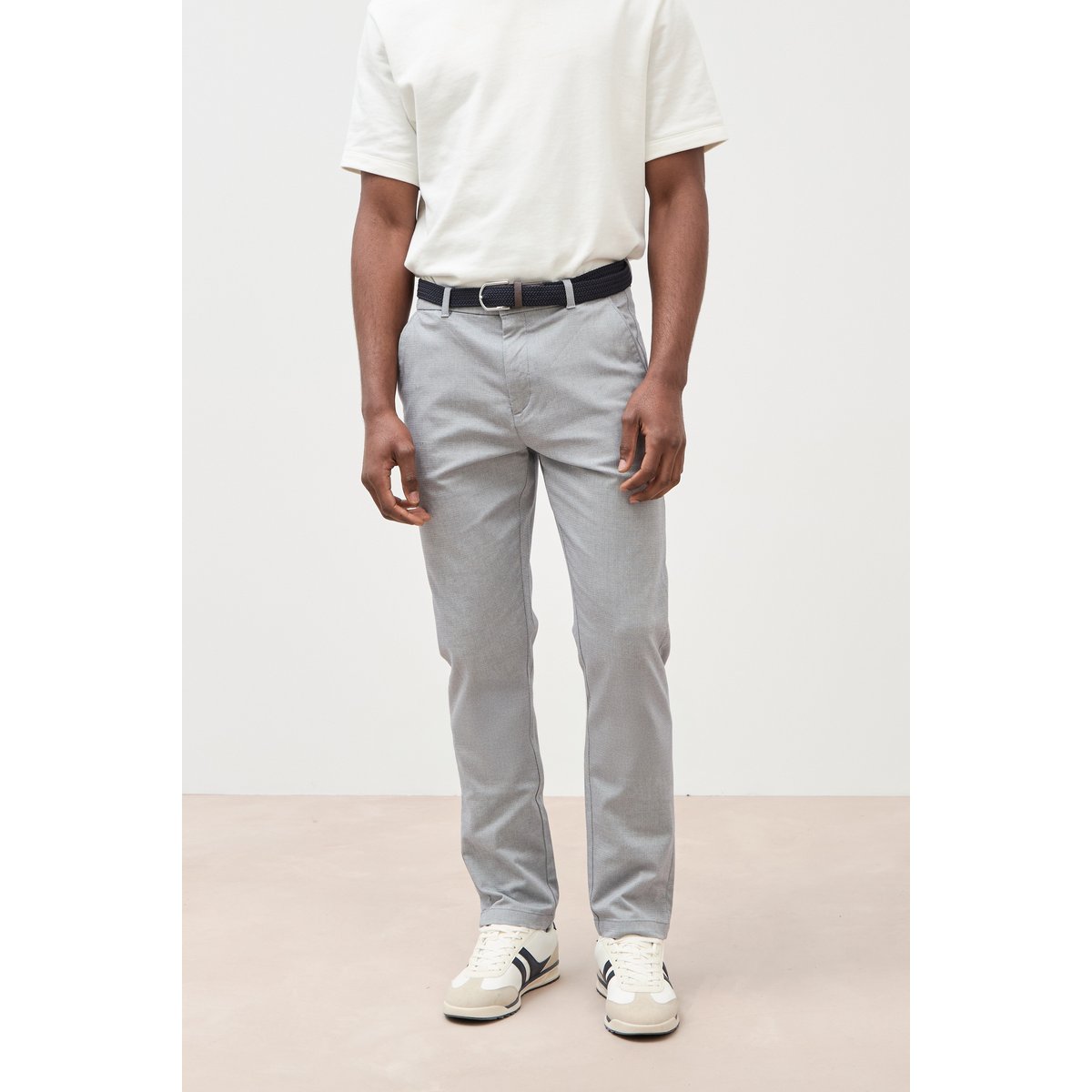 Pantalon chino straight gris clair, BONOBO