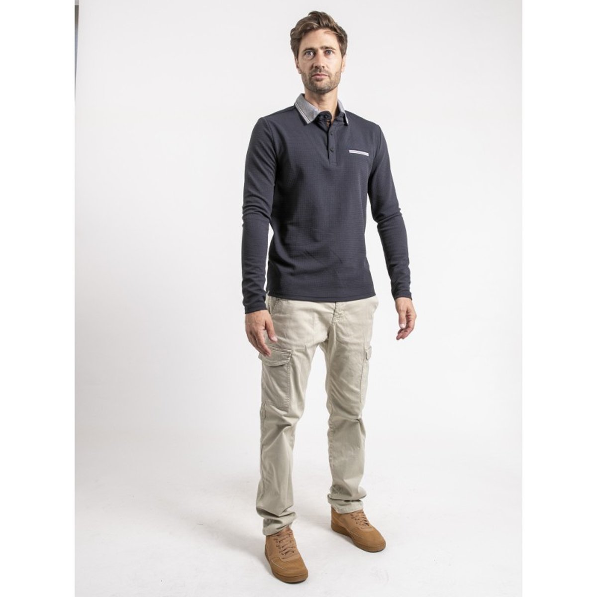 Polo Manches Longues Pavelon bleu marine, RITCHIE