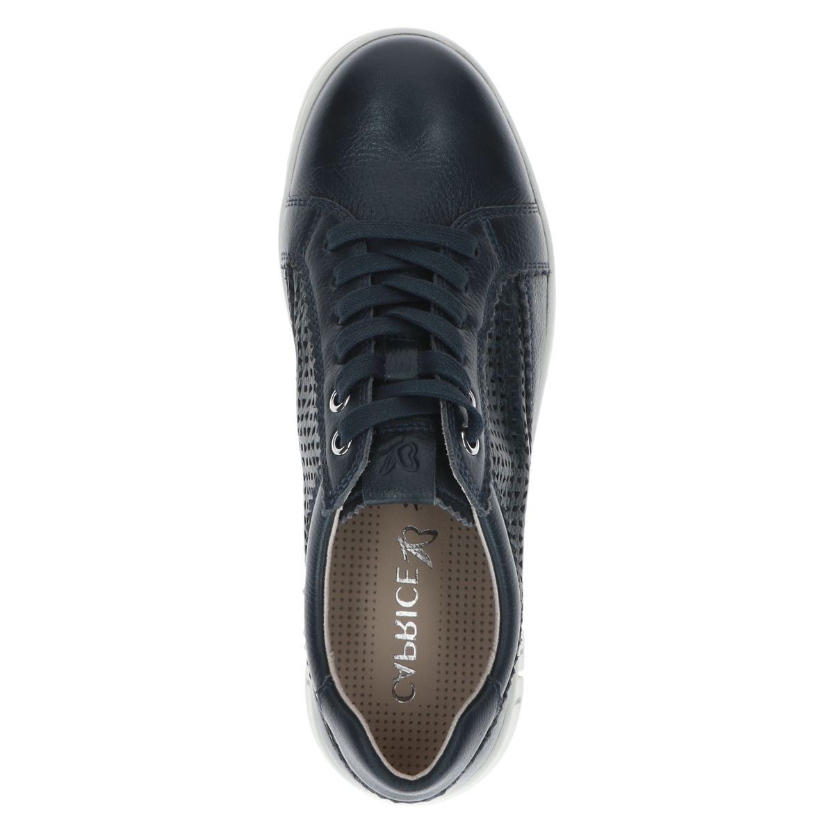 Basket en cuir bleu océan nappa, CAPRICE