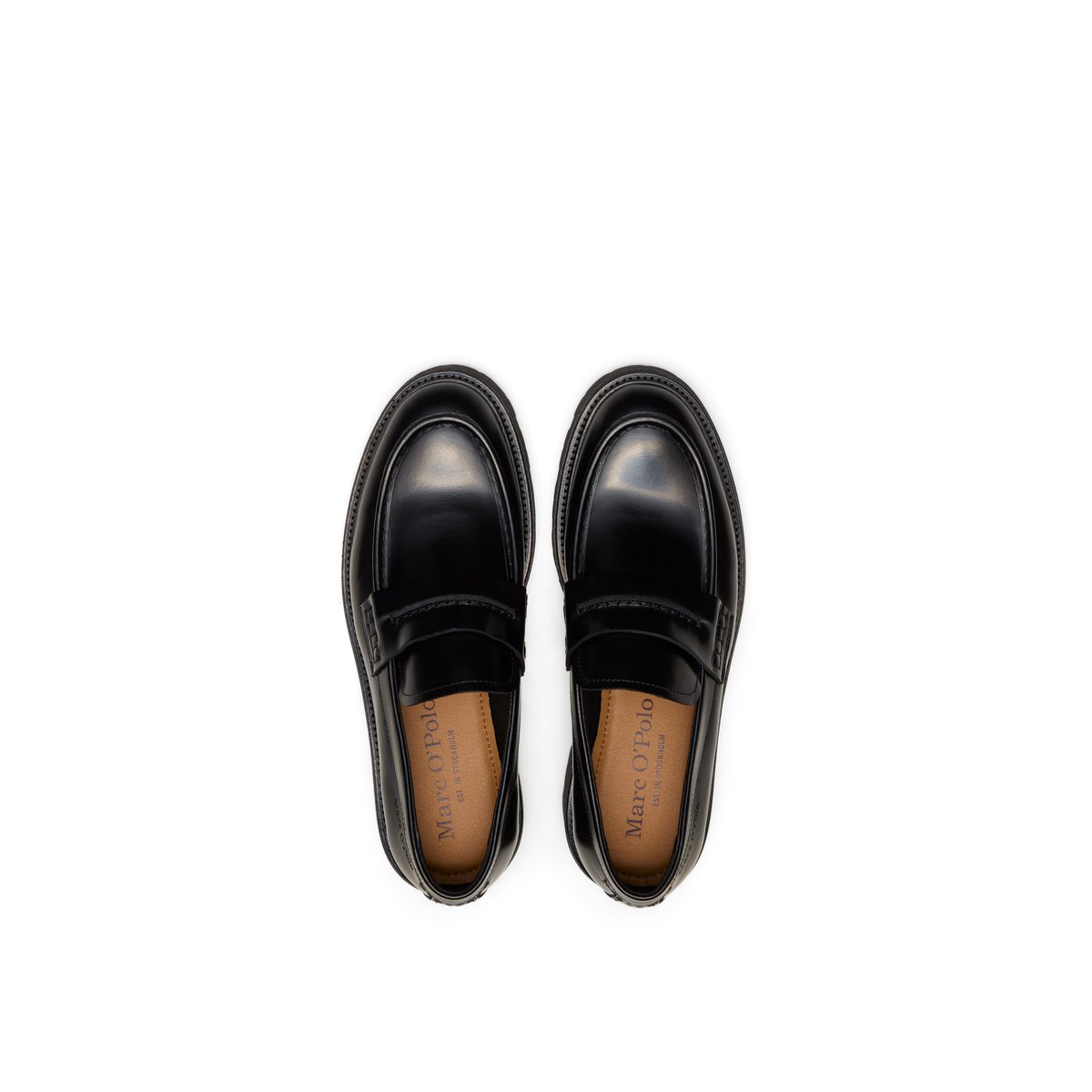 Mocassins modèle Phil en cuir de veau brossé noir, MARC O'POLO