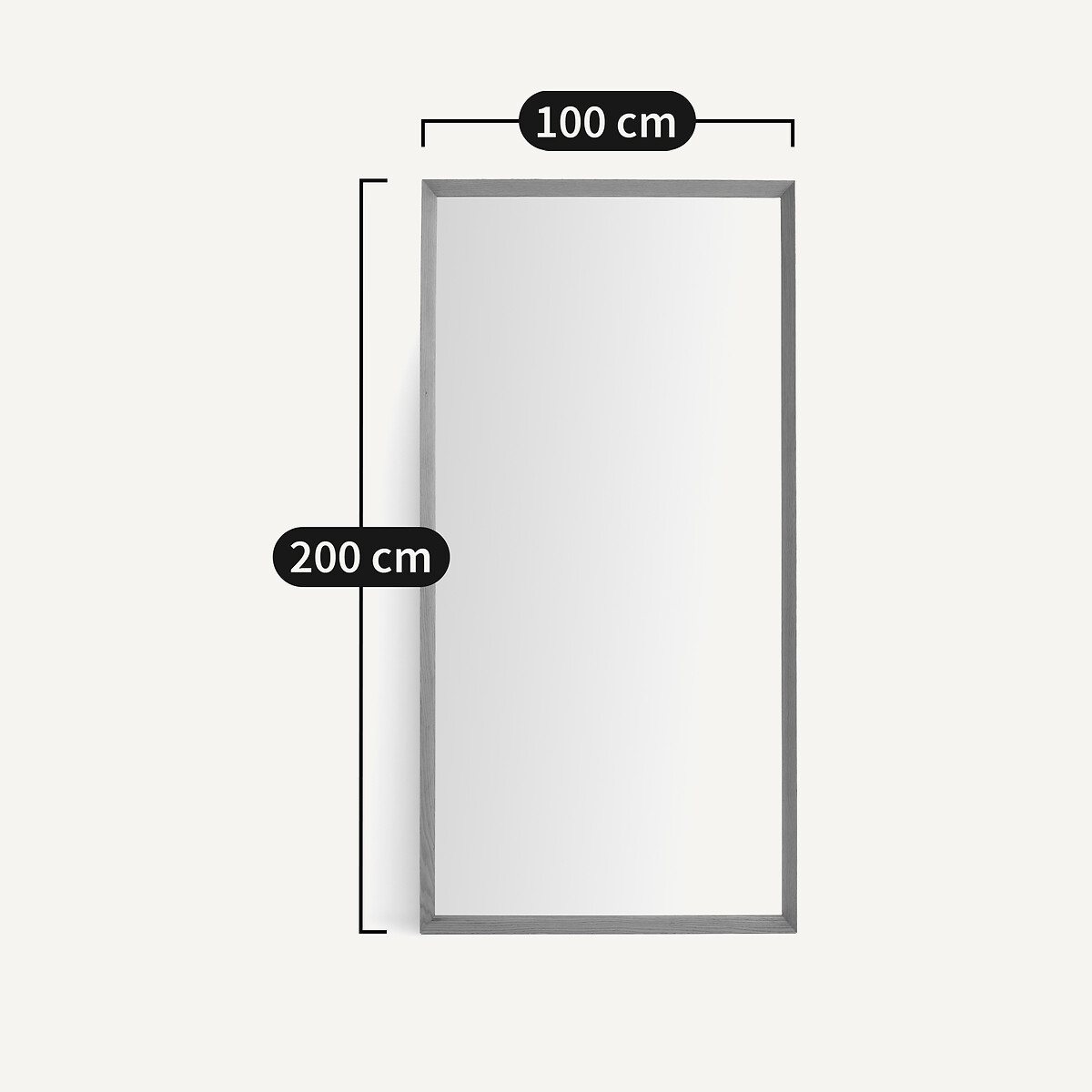Miroir XXL chêne massif H200 cm, Andromède chêne, AM.PM