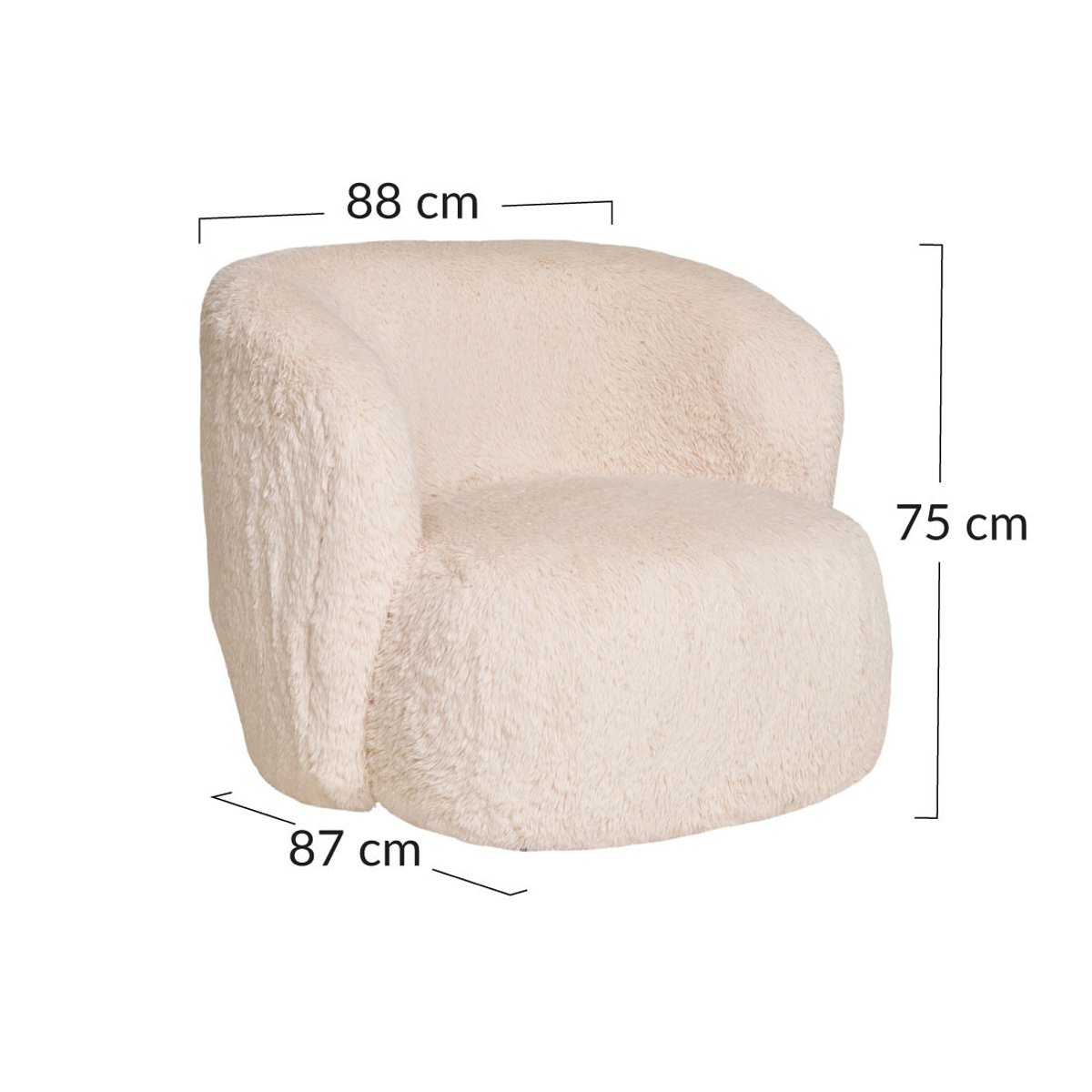 Fauteuil - MAETO ecru, BEST MOBILIER